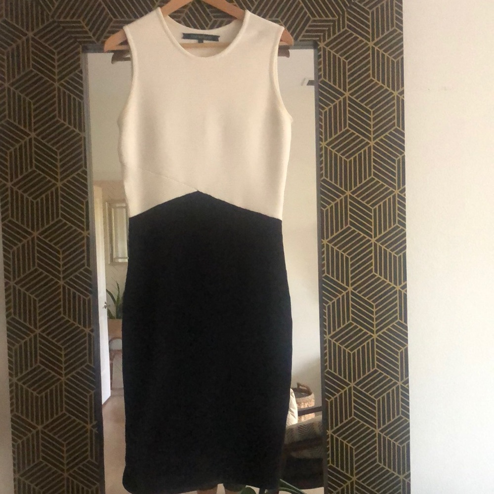 Timo Weiland Ribbed Colorblock Dress, Black/White, Small